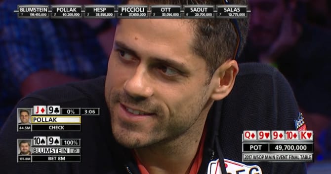 ¿Éste fue el mejor fold del Día 2 de la mesa final de la WSOP?