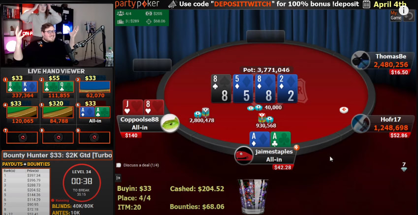 [VIDEO] Así reacciona el Team partypoker a los bad beats