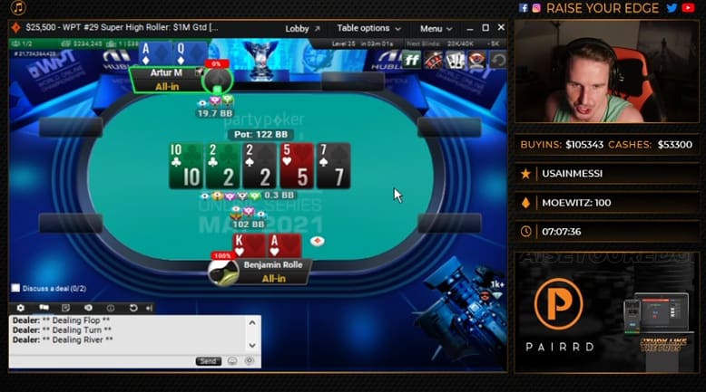 Rolle ganó el WPT Super High Roller y terminó jugando NLH5