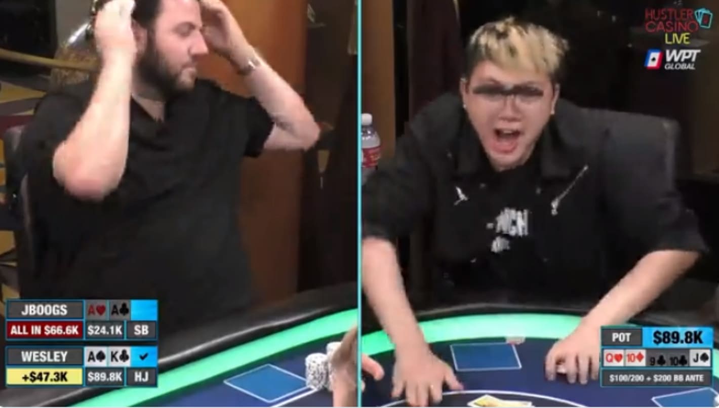 Mira esa expresión de dolor al ver sus ases crackeados