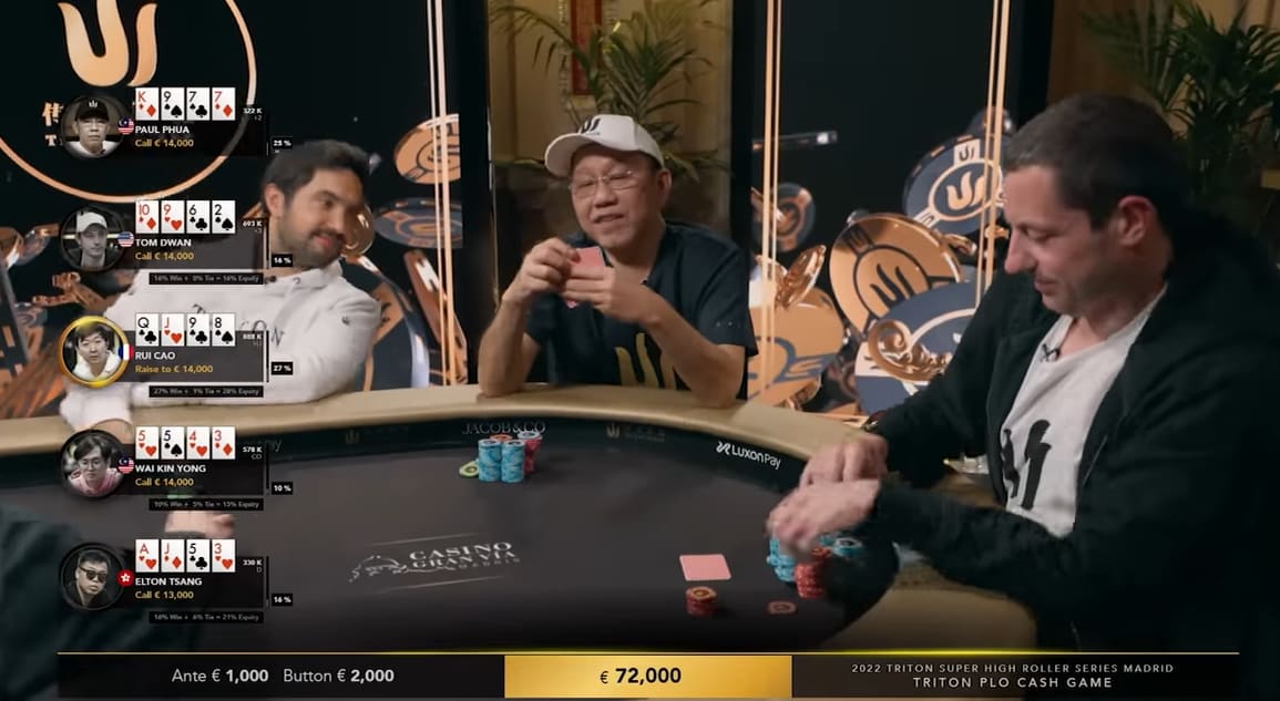 Los millones van y vienen en esta partida de PLO High Stakes