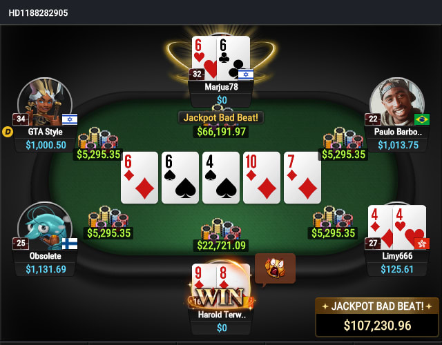 Una mano casi imposible hizo estallar un badbeat jackpot