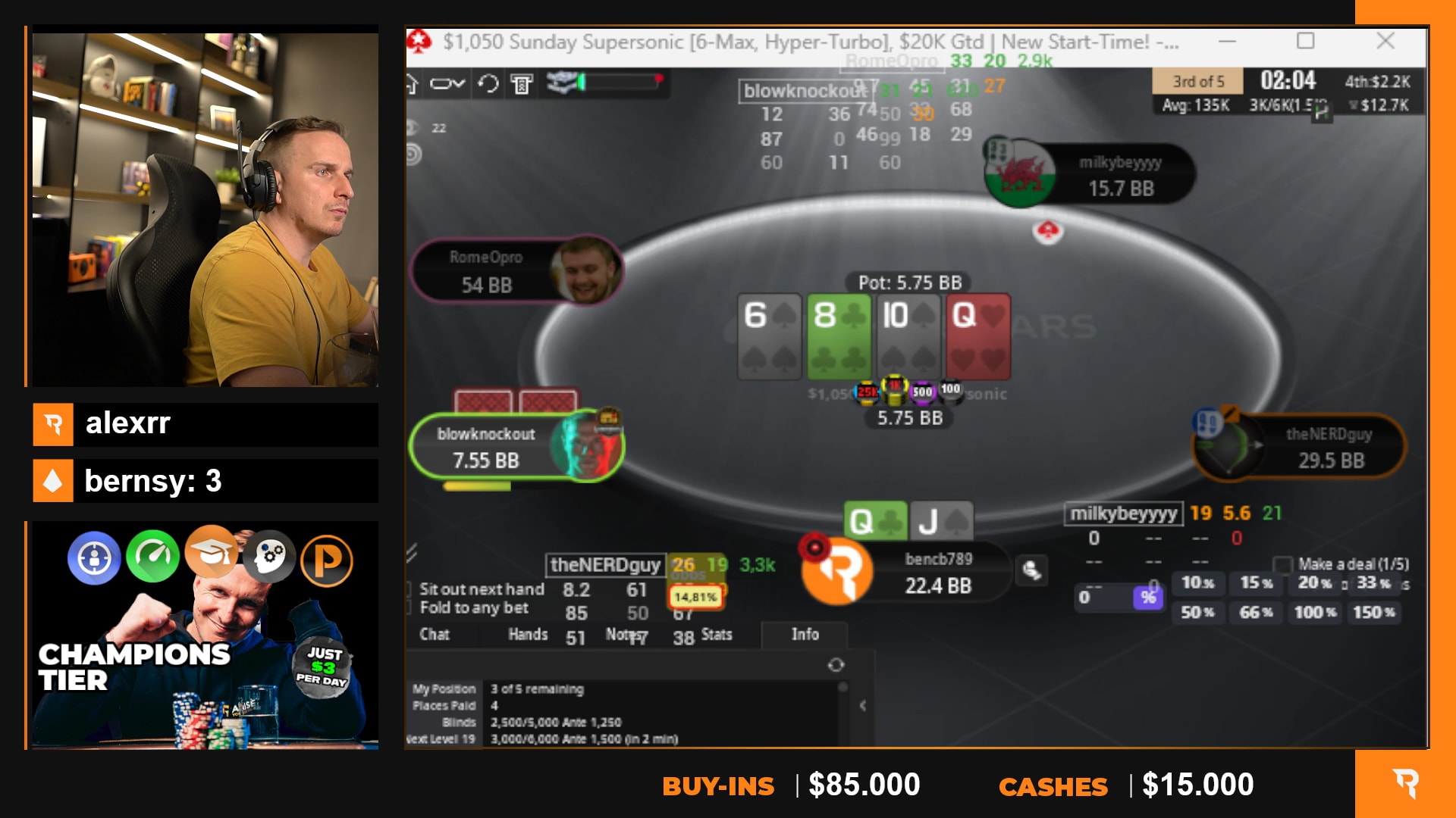 ¿Transmitir las sesiones en vivo disminuye la capacidad de juego?
