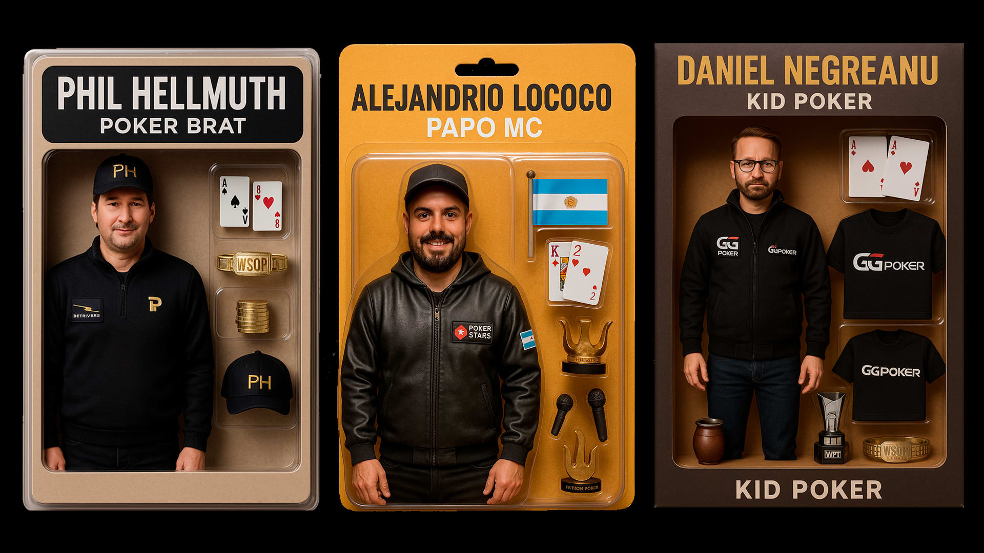 Figuras de acción: así serían los grandes del poker en versión muñecos