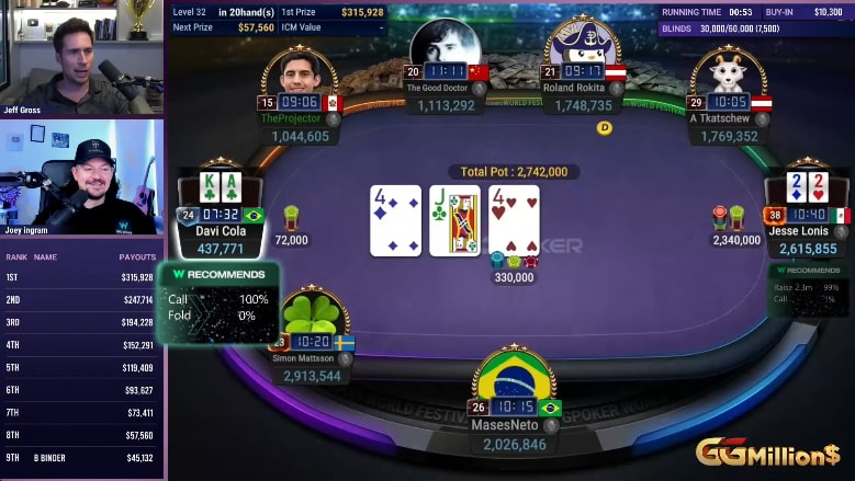 El GTO en tiempo real debutó en las transmisiones de poker online