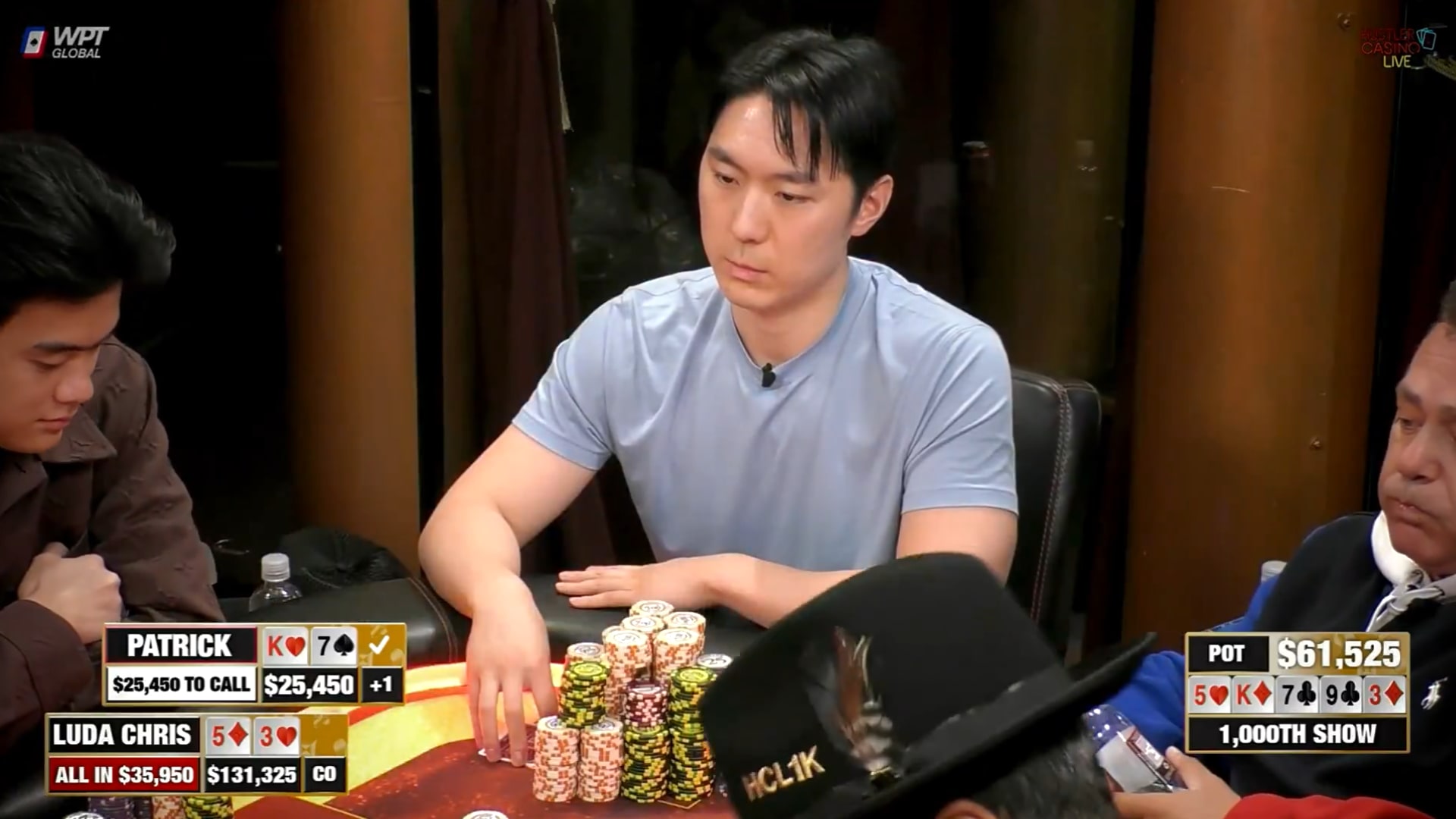 Tenía doble par y terminó perdiendo US$86K en Hustler Casino Live