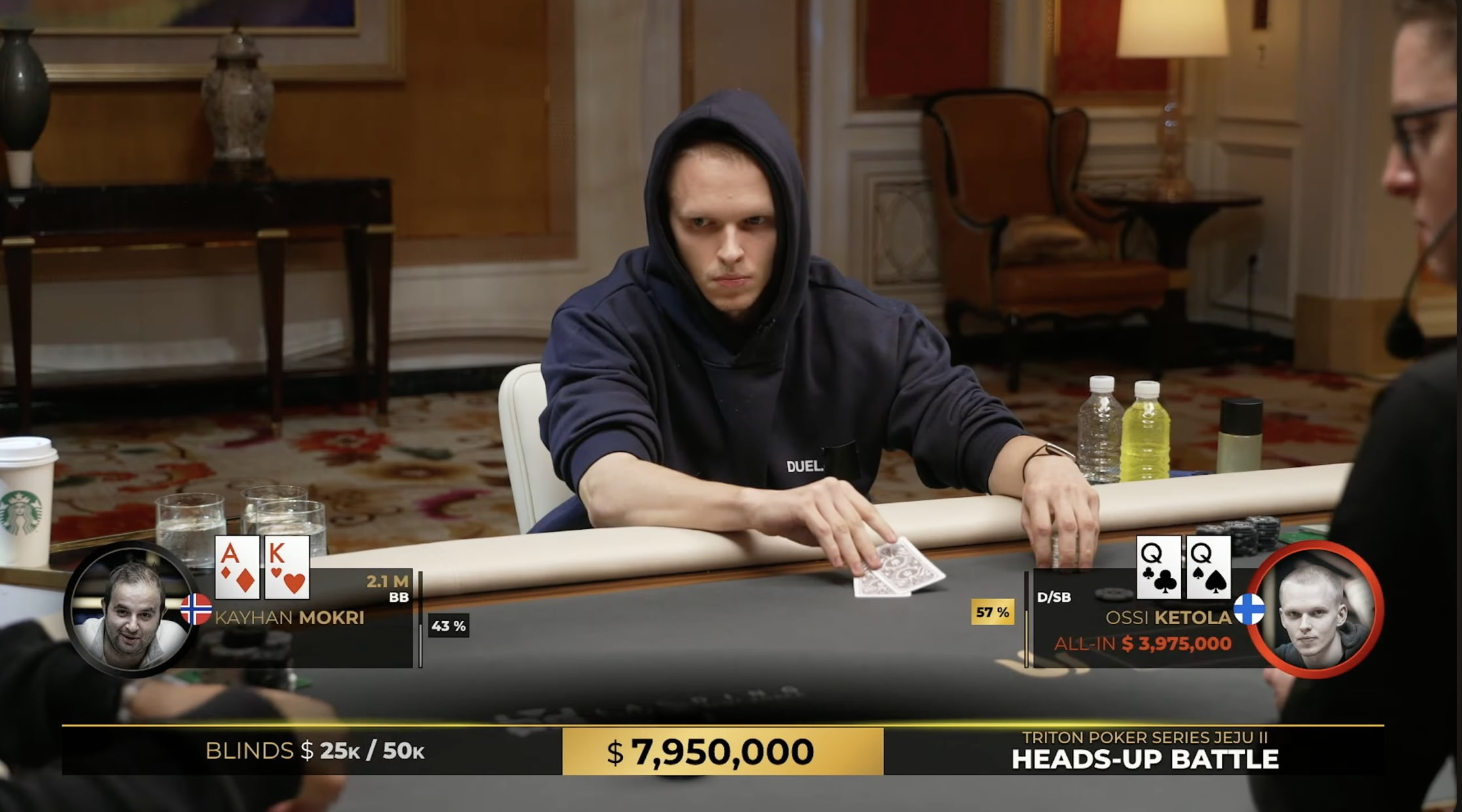 Flip de película: ¡QQ vs AK por el segundo pozo más grande de la historia!