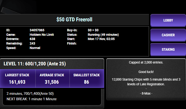 As&iacute; Luce El Lobby De Un Freeroll En Acr Poker