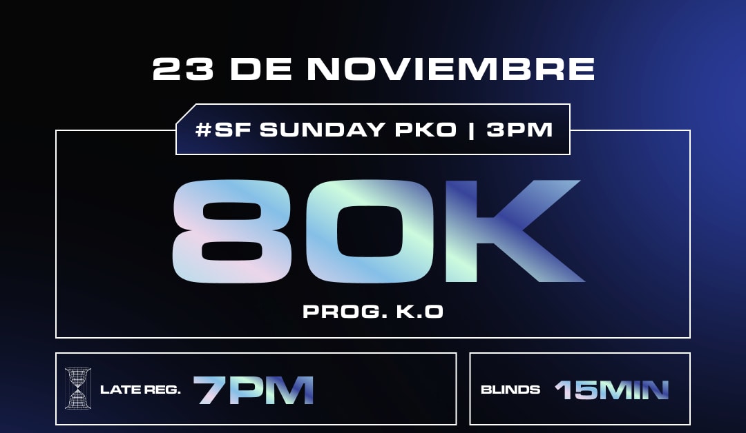 Juega por 80K en el Sunday PKO del Suprema Poker Festival