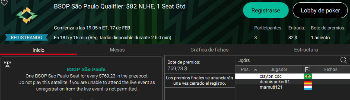 Qualifier Satelite De Pokerstars Bsop San Pablo