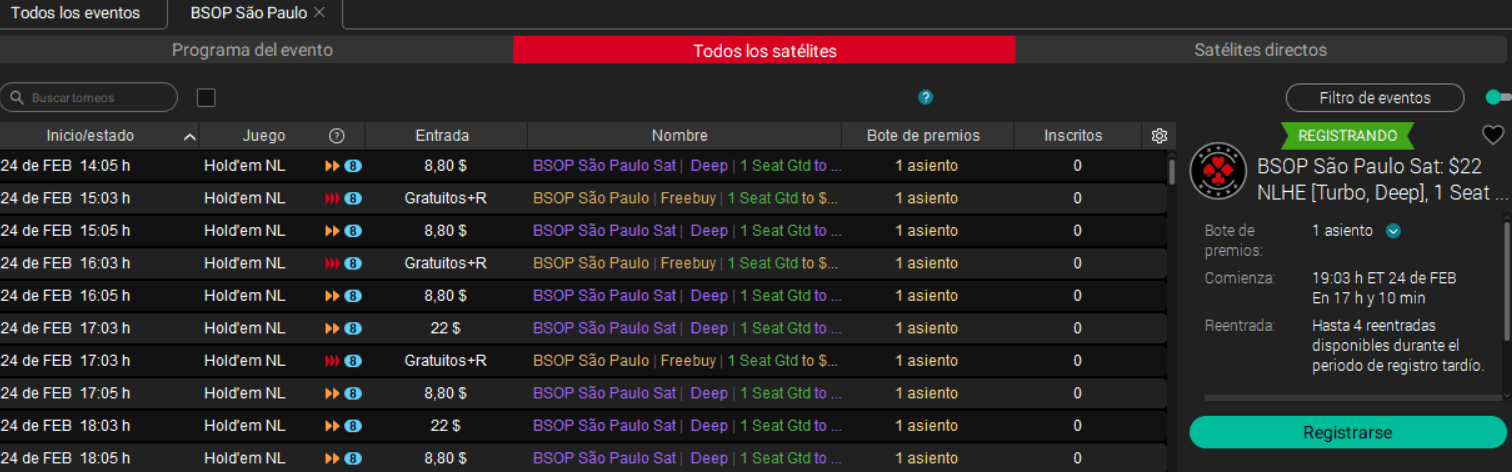 Satelites En Pokerstars
