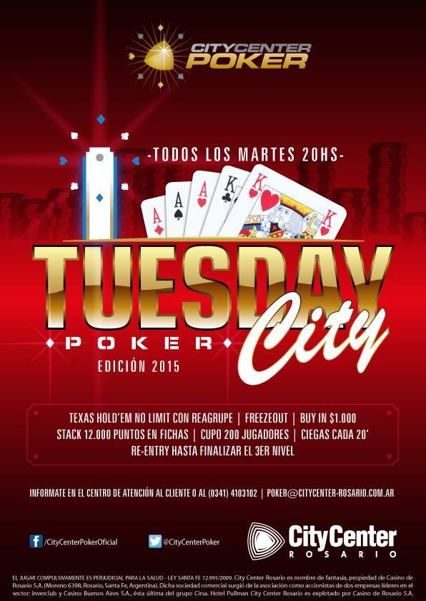 Hoy se juega la cuarta fecha del Tuesday Poker City y así está el ranking