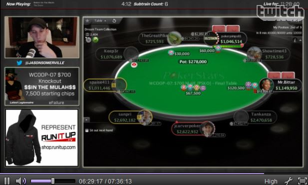 WCOOP 2015: Jason Somerville transmitió de principio a fin su camino hacia la FT del Evento 7