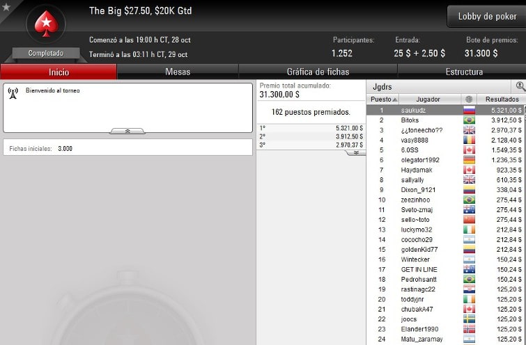 Big $27,50 - Octubre 28