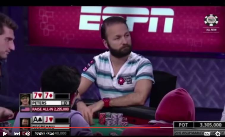 WSOP 2015 en ESPN: Negreanu cada vez más cerca de la mesa final