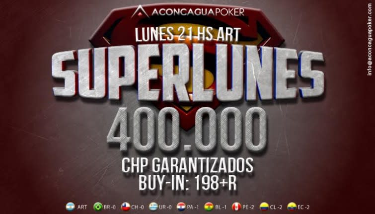 Hoy puede ser tu Súper Lunes en Aconcagua Poker