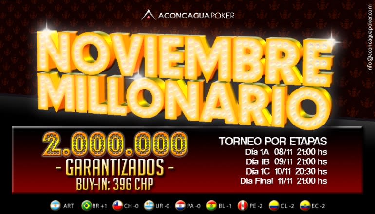 Novembro vai ser espetacular na rede Aconcagua Poker