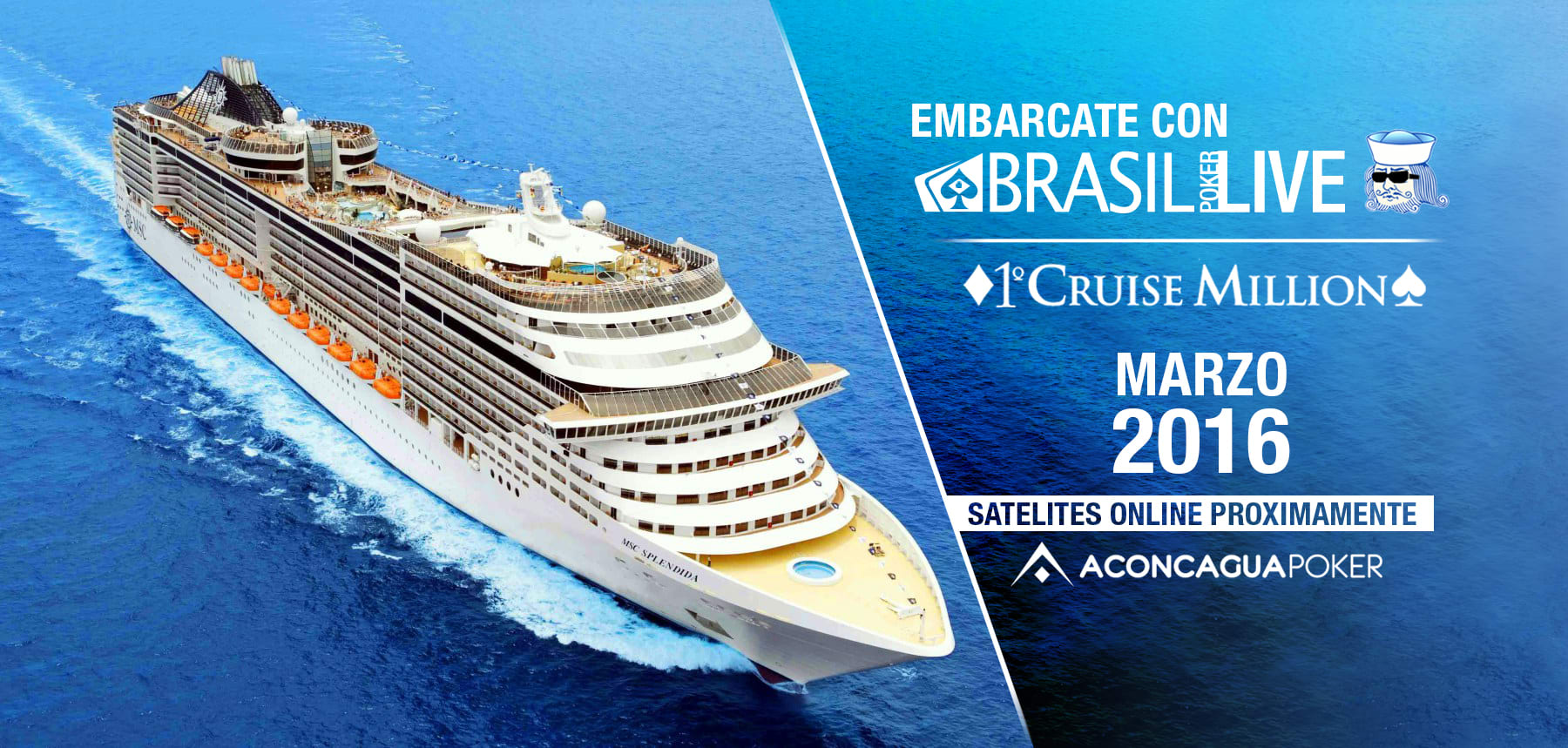 BRASIL POKER LIVE ANUNCIA EL 1º CRUISE MILLION PARA MARZO DE 2016
