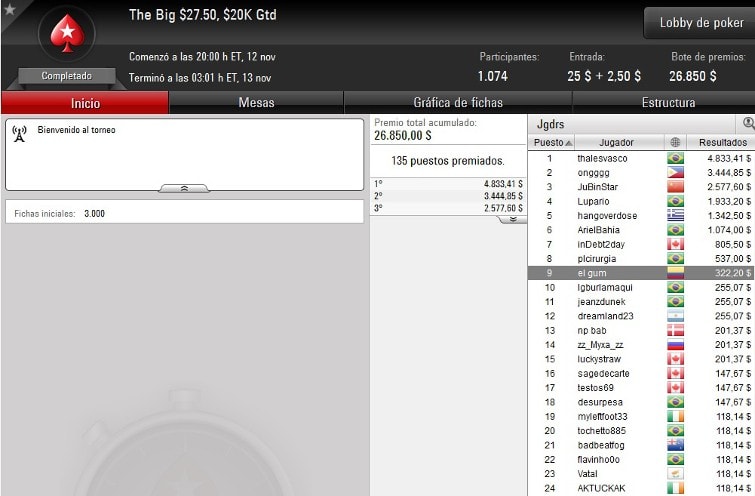 Big $27,50 - Noviembre 12