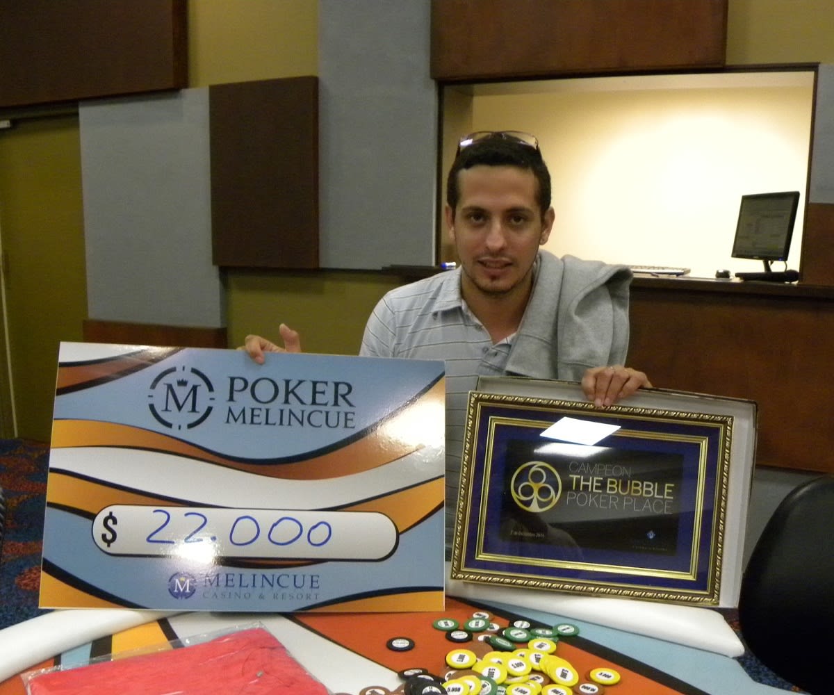 Alan Goicochea se llevó un nuevo Bubble Poker Place en Melincué