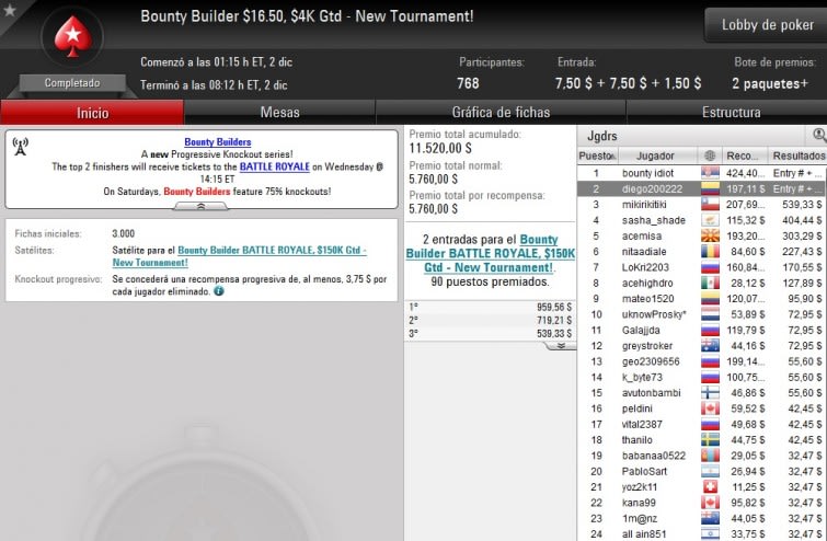 Bounty Builder $16,50 - Diciembre 1&ordm;