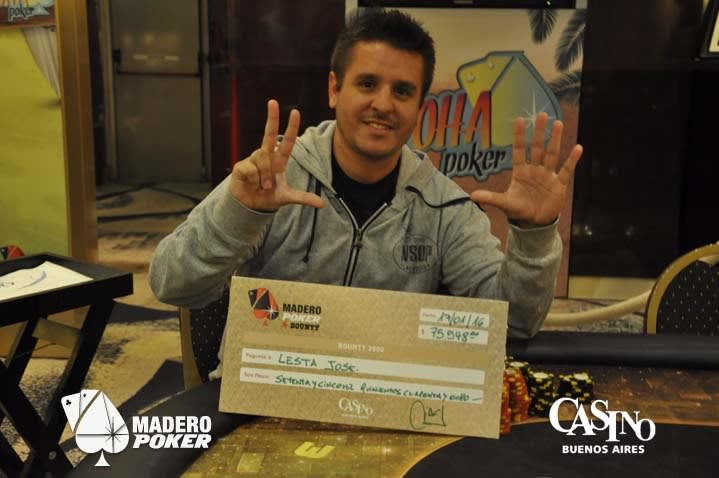 Lesta conquistó el Madero Poker Bounty de enero