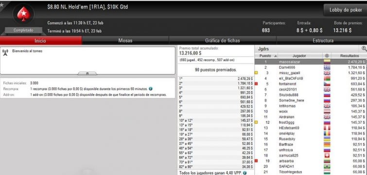 $8.80 Nl Hold'Em [1R1A] - Febrero 23