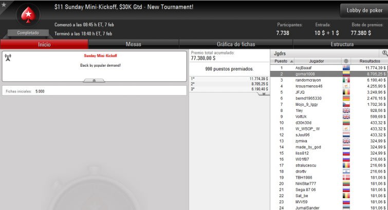 $11 Sunday Mini-Kickoff - Febrero 7