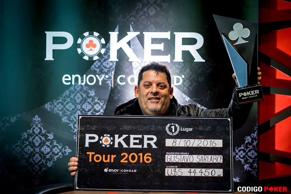Gustavo Sarlabos, campeón del Enjoy Conrad Poker Tour