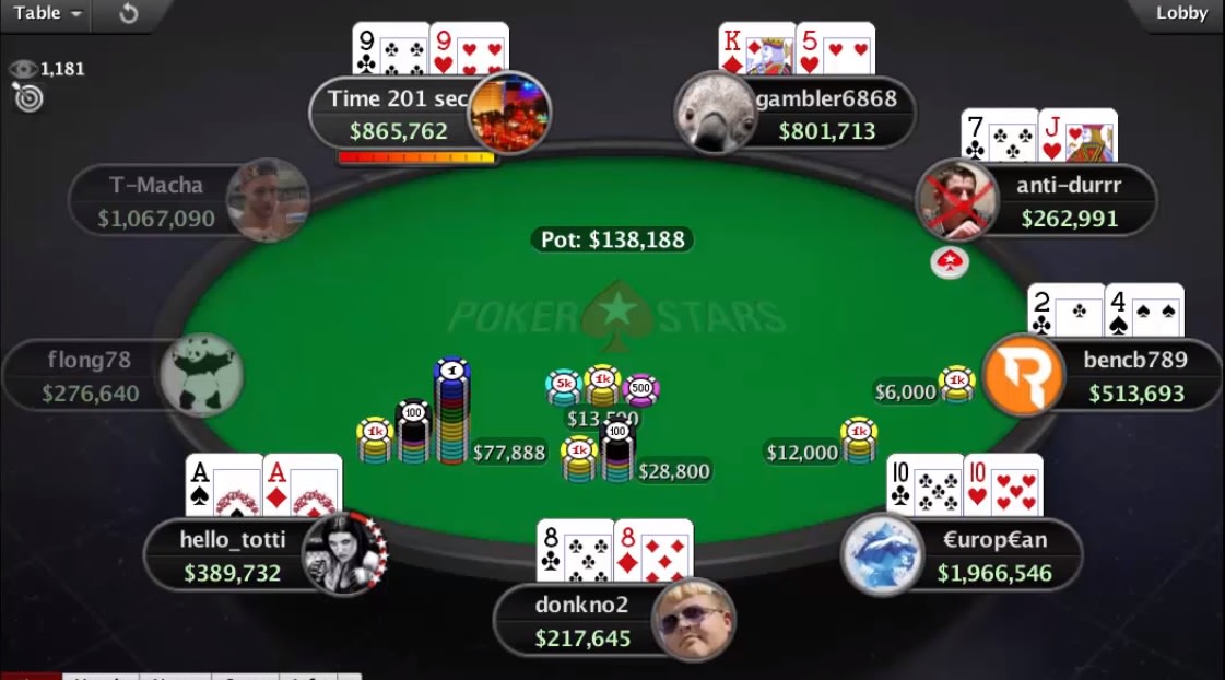 Assista estas duas mesas finais de High Rollers com cartas descobertas