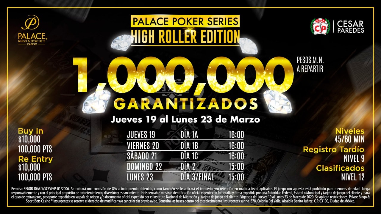Palace repartirá 1 millón de pesos con su High Roller