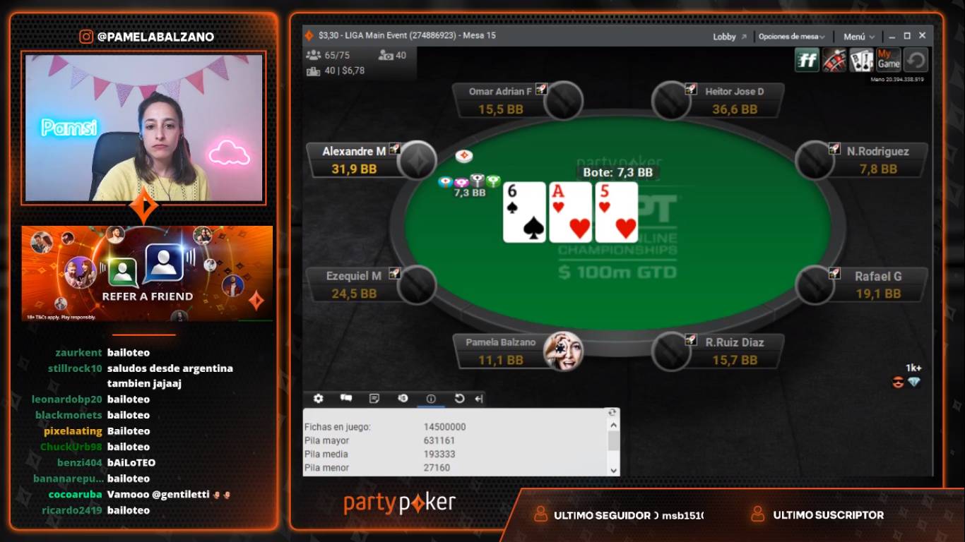 La LIGA partypoker fue toda celeste y blanca