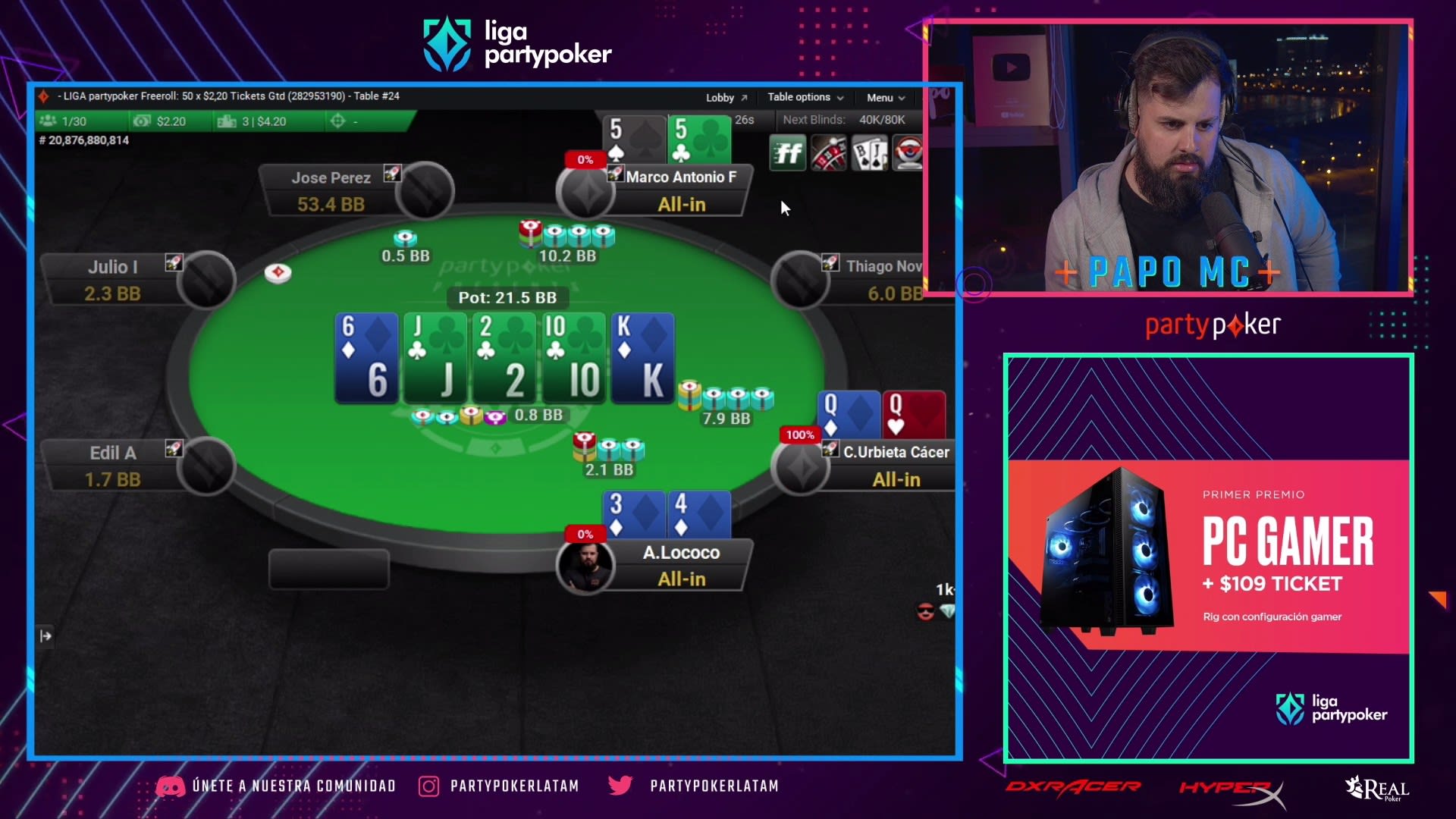 Liga partypoker: el show de Papo ya tiene campeón