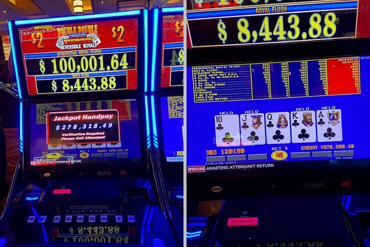Una escalera real premió con US$278K en Las Vegas