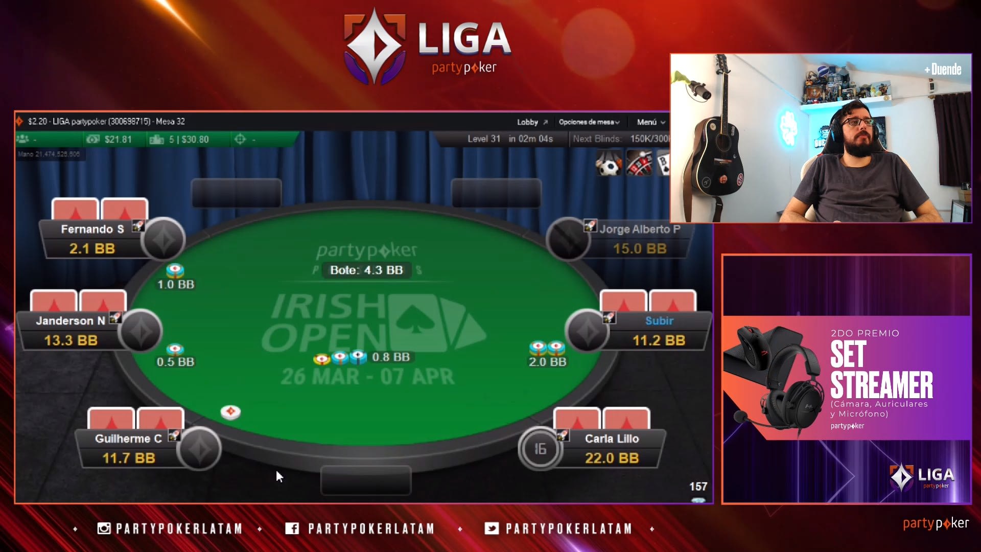 En vivo por Twitch, la Liga partypoker tiene nuevo campeón