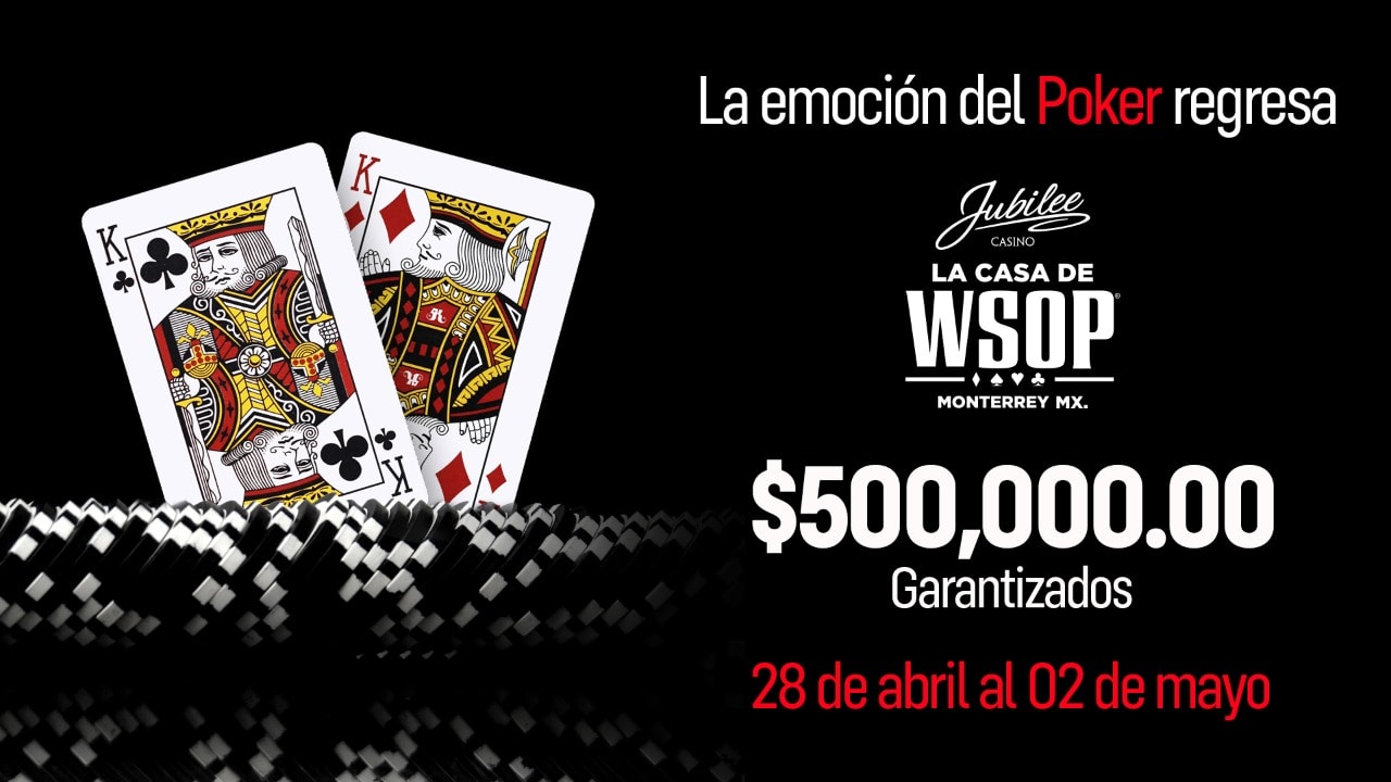 Continúan los torneos en vivo con el 500K GTD de Jubilee Casino