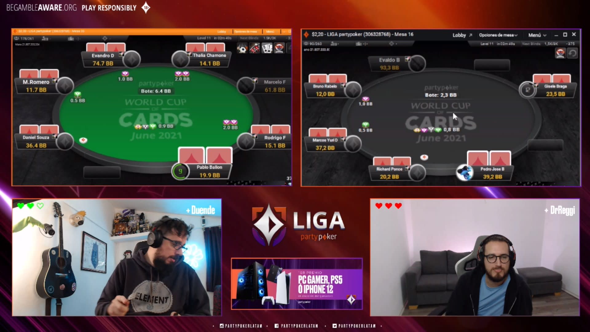 Brasil y Argentina dominaron la última Liga partypoker