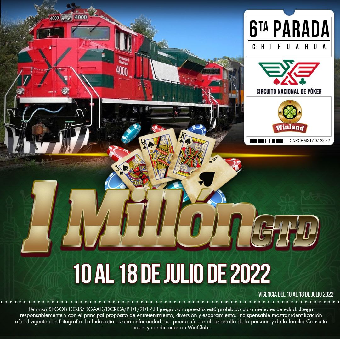 El Circuito Nacional de Poker llega a Chihuahua con 1.2 millones GTD