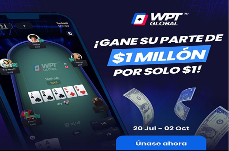 Aprovecha los últimos vuelos del $1 por un millón de WPT Global