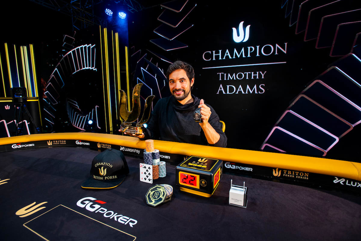 Adams ganó su segundo Main Event en las Triton Series