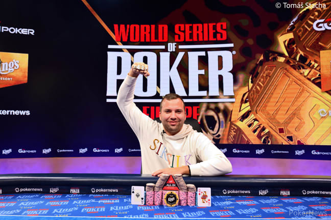 Lukas Pazma ganó el primer brazalete de la WSOPE 2023