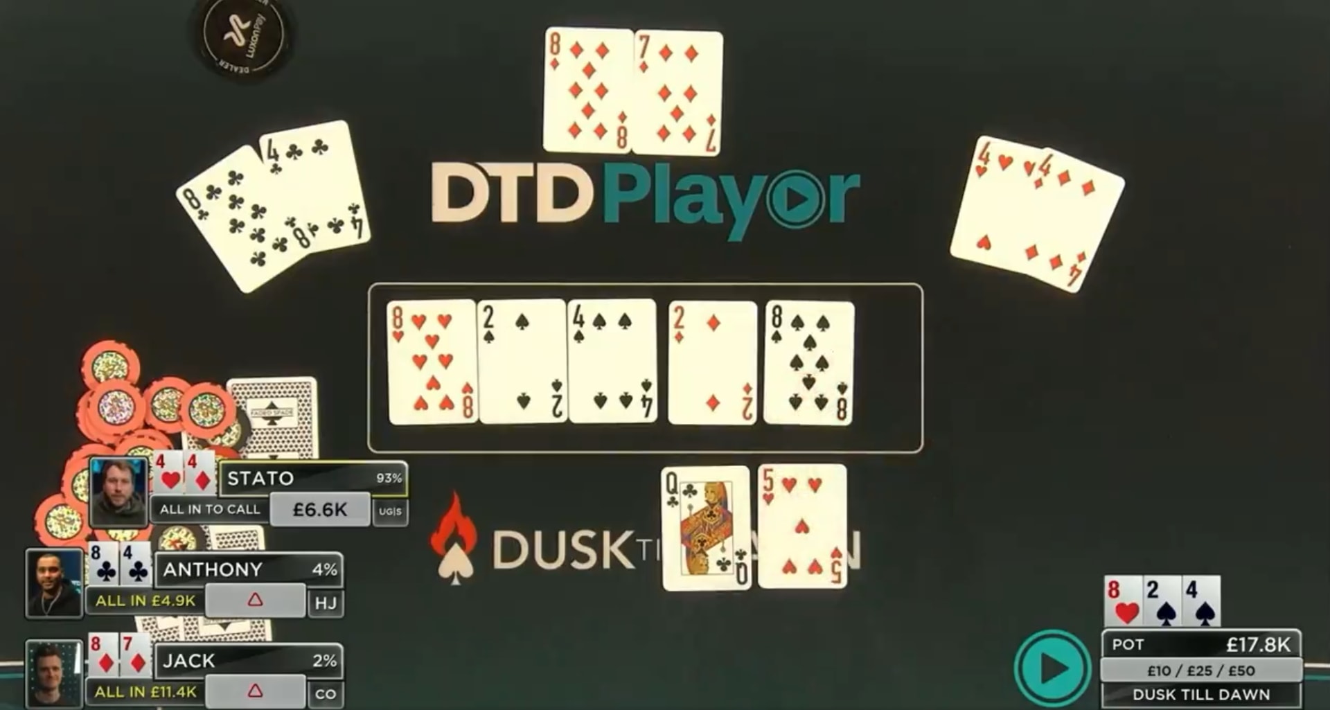 [VIDEO] Triple all-in y un out al river: una mano con final inesperado