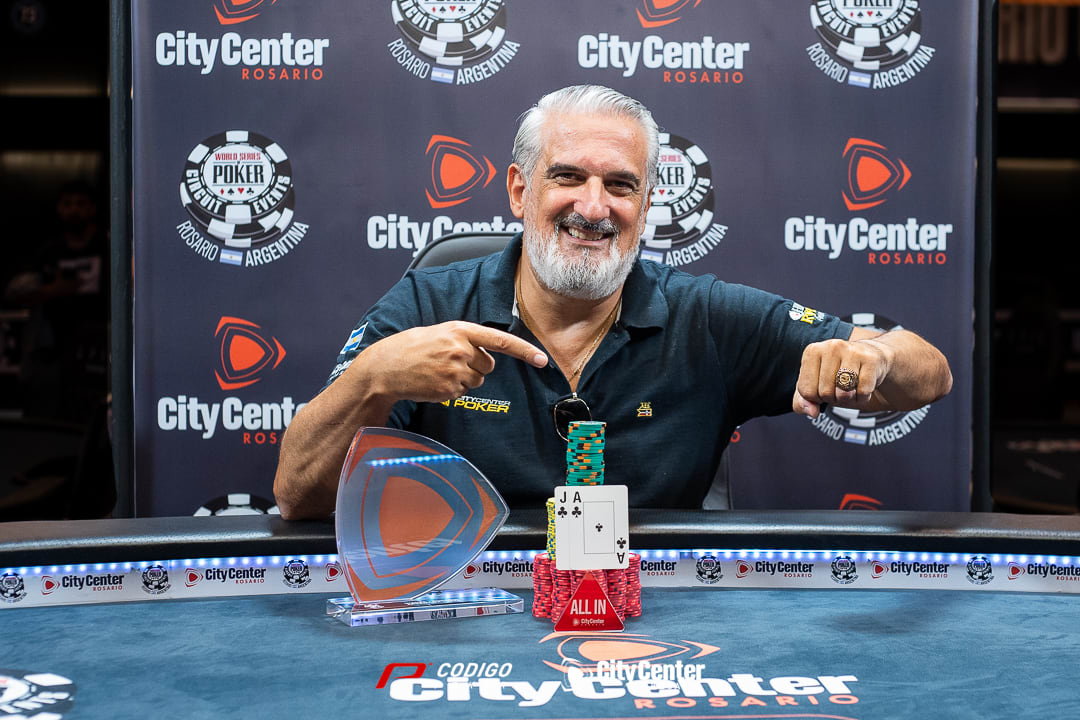 Adrián Cesarini se llevó el anillo del NLH400 en la WSOP Rosario