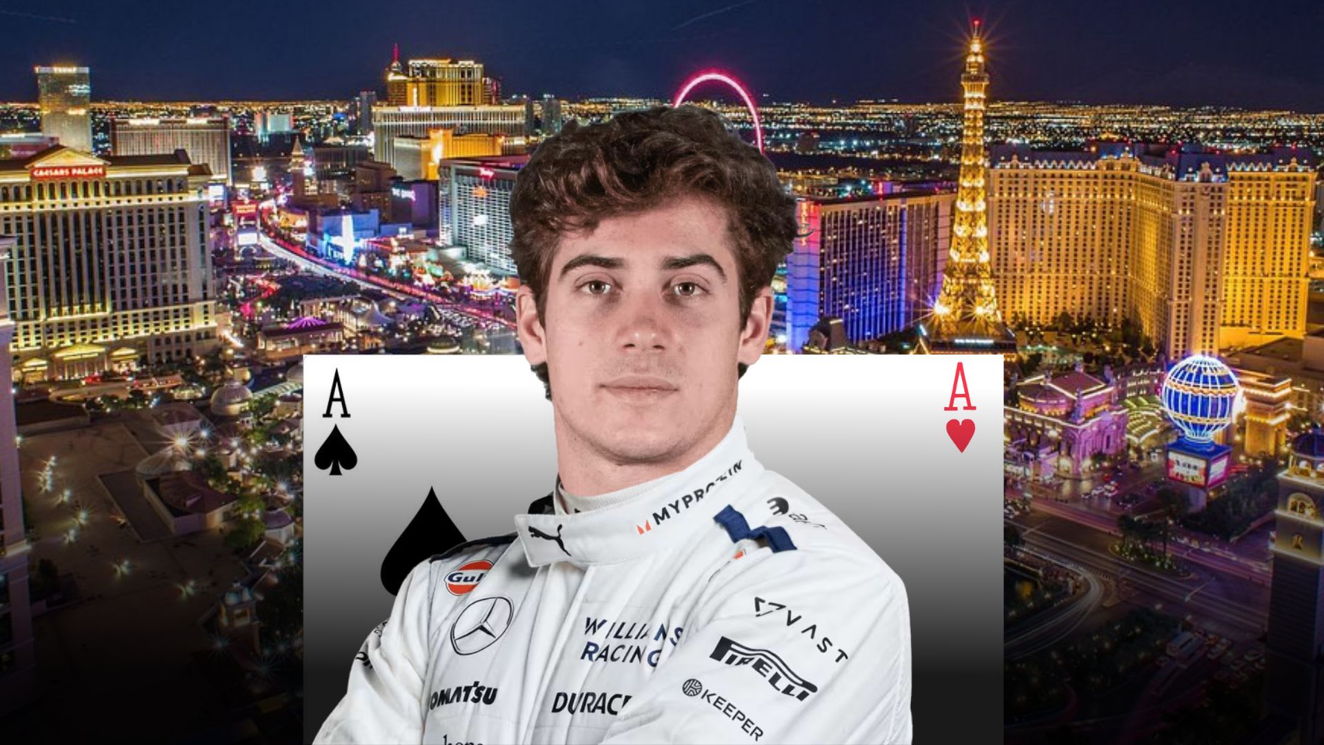 Franco Colapinto llegó a Las Vegas en modo poker