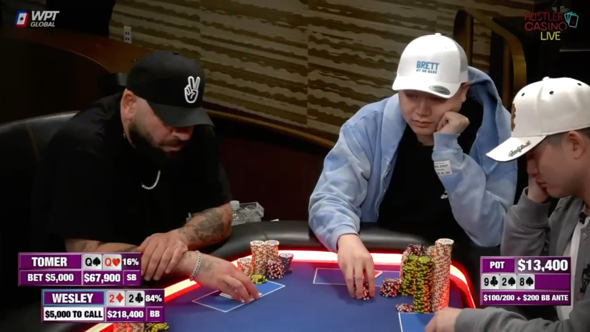 Ganó más de US$150K con un par de 2 en Hustler Casino Live