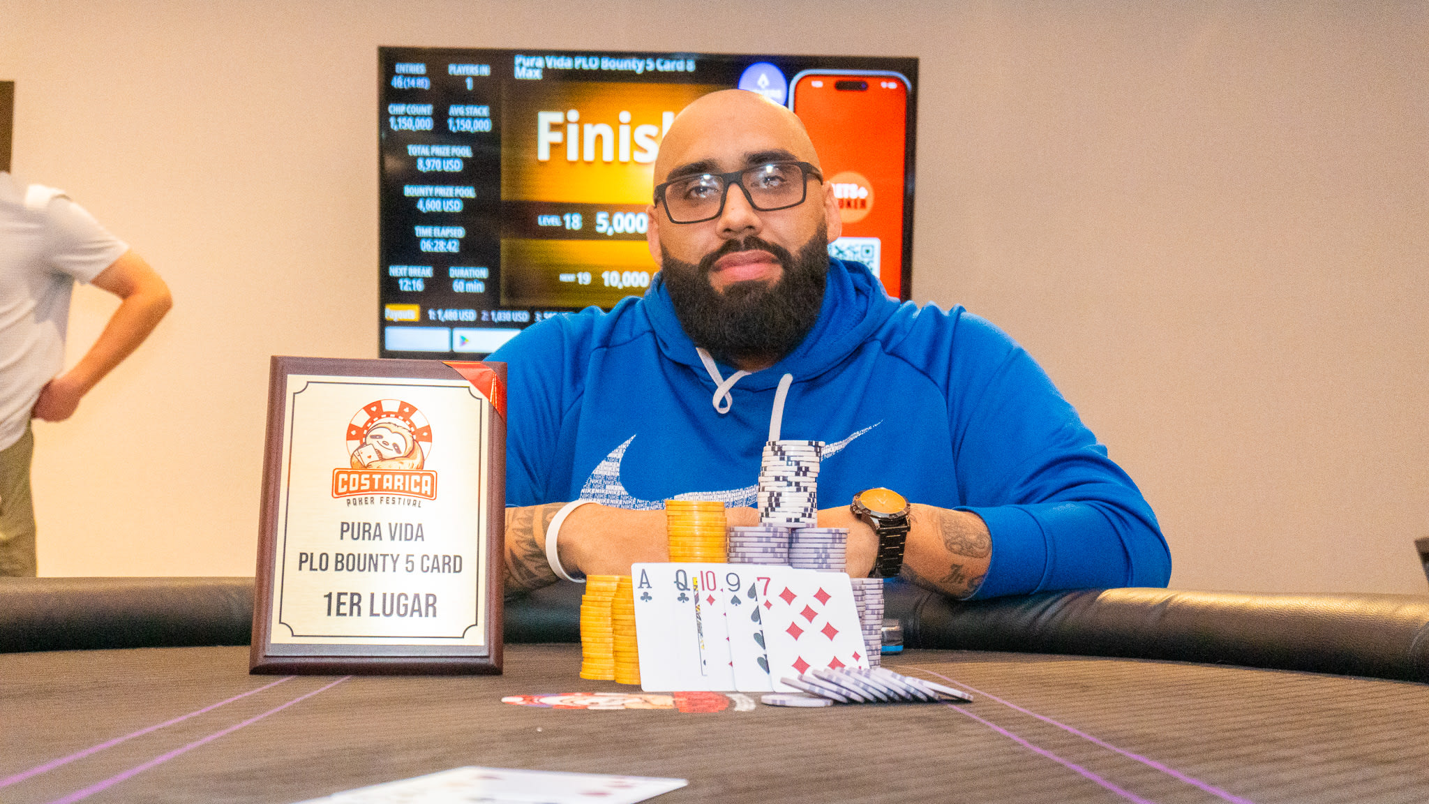 Daniel Villalta ganó el Pura Vida PLO Bounty del Costa Rica Poker Festival