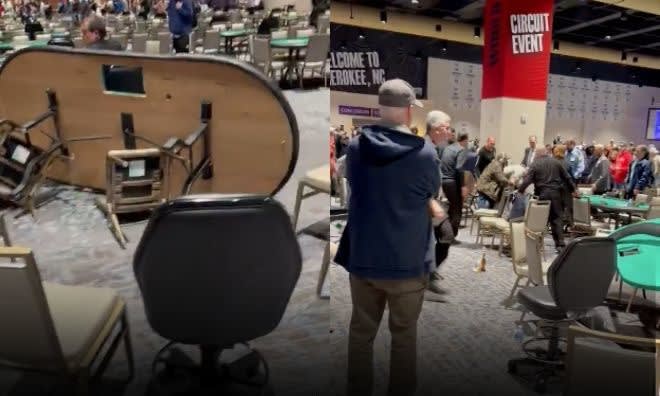 Un hombre enloqueció y empezó a derribar mesas en el WSOP Circuit