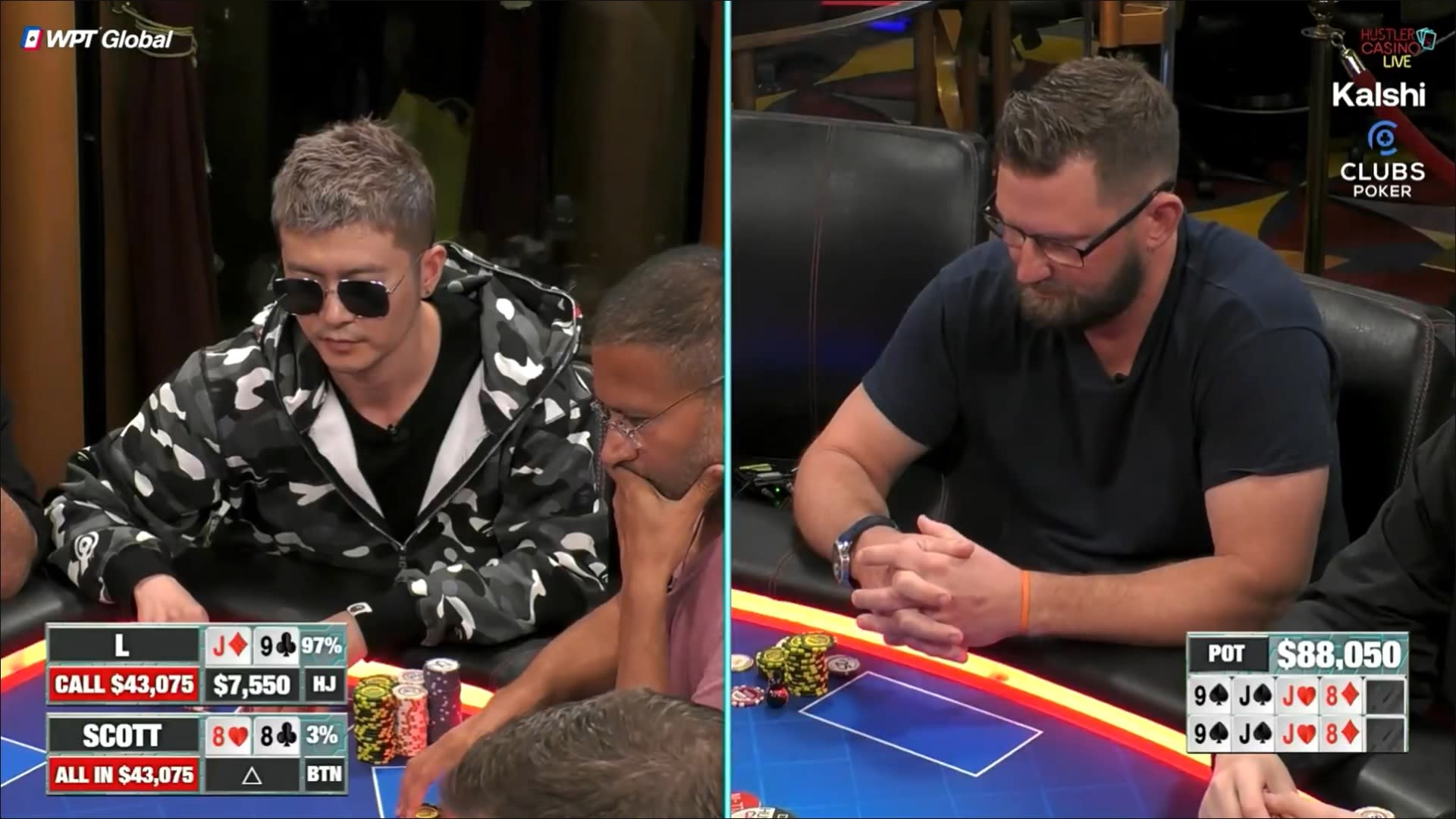 Full house contra full house en un cooler por casi US$100K