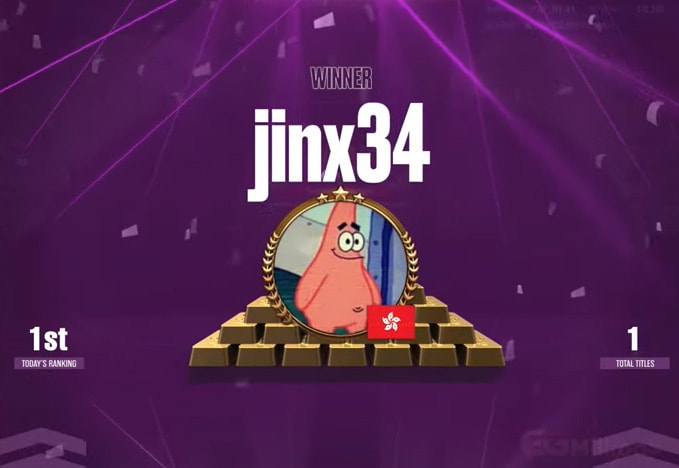 “jinx34” conquista inédito título do GGMillion$