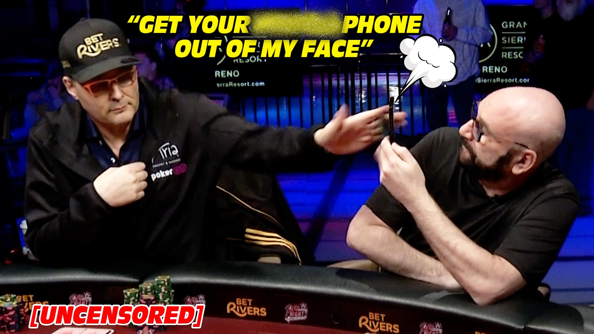 Un teléfono sufrió las consecuencias del tilt de Phil Hellmuth